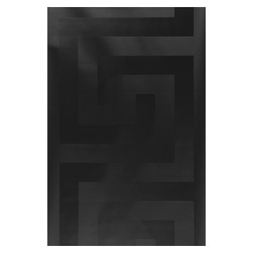 Versace Solea Black Satin Greek key Wallpaper 93523-4, 27 Inc X 33 Ft Roll