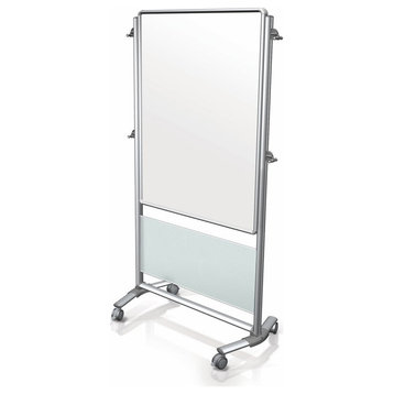 Ghent's Ceramic 46" x 34" Nexus Easel Double Sided Mag. Whiteboard in White