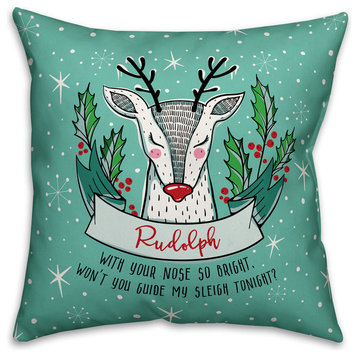 Midcentury Modern Rudolph 18x18 Spun Poly Pillow