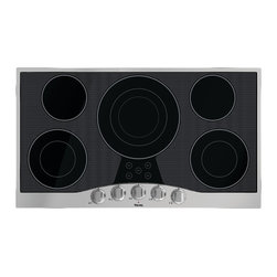 Viking 3 Series 36" Electric Cooktop, Stainless With Black Glass | RVEC3365BSB - Cooktops