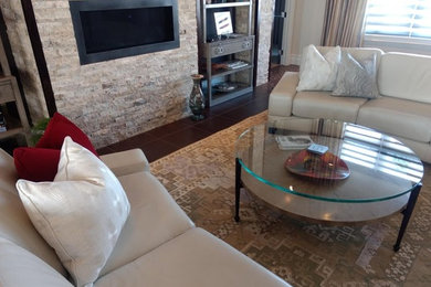 Transitional living room photo in Edmonton