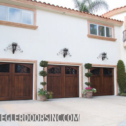 Luxury Mediterranean Garage Door / Scroll Iron and Antique Window - Garage Doors And Openers