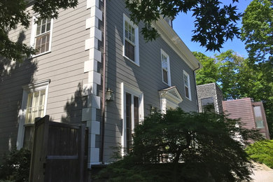 Example of a minimalist exterior home design in Boston