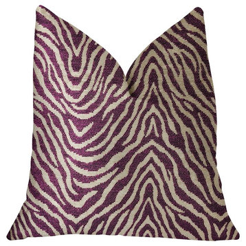 Oasis Waves Purple and Beige Luxury Throw Pillow, 18"x18"