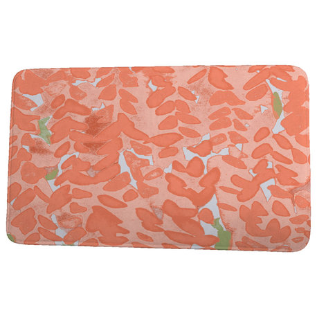 Market Flowers Flower Bell Floral Print Bath Mat, Peach, 21"x34"
