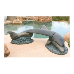 Bottlenose Dolphin Animal Bench - Outdoor Benches