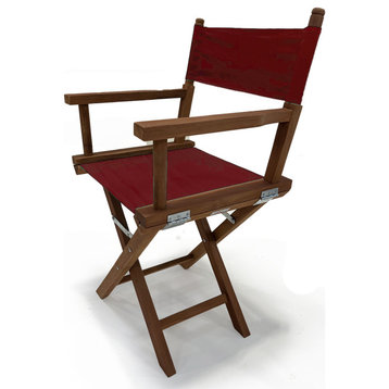 Russell Teak Director Chair, Red