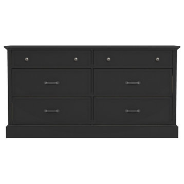Xylon 6-Drawer Dresser, 31.1"x58.74"x15.7", Black