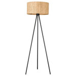 Trend Lighting - Lisbon 1-Light Matte Black Floor Lamp - Bring the elements of the outside indoors with Lisbon.  When illuminated, its large cork shade delivers soothing warm light.  Lisbon will coordinate with just about any style of decor, and it pairs especially nicely with neutral palettes.