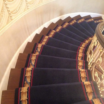patterned carpet on stairs
