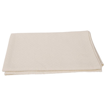 Bath Towel Linen Prewashed Rhomb Damask, Off White, 73x124cm