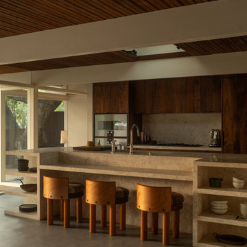 Hollywood Hills Kitchen with Indoor-Outdoor Connection and Natural Materials