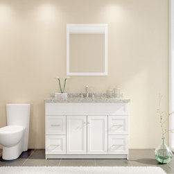 Ace 49" Single Sink Bathroom Vanity Set in White Finish - Bathroom Vanities And Sink Consoles