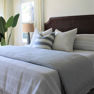 Light Blue Updated Traditional Master Bedroom in Los Angeles