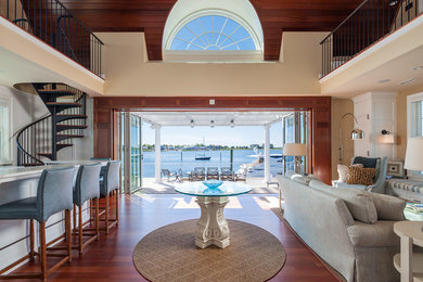 Family room - coastal family room idea in New York