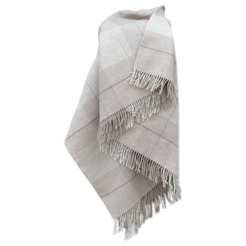100% Merino Wool Throw Blanket 51”x71”, Sand