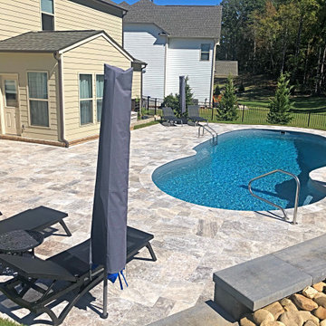 The Oasis Fiberglass Pool Model With Retaining Wall