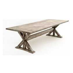Reclaimed Wood Trestle Dining Table - Dining Tables