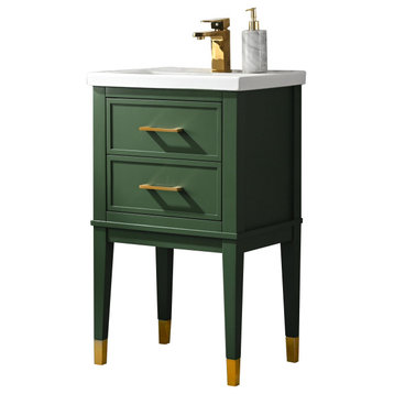 Clara 20" Single Sink Bathroom Vanity Set, Green