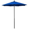 7.5'  Black Push Lift Fiberglass Umbrella, Royal Blue Olefin