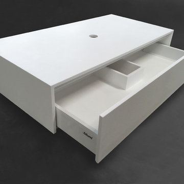 Solid Surface Bathroom Vanities and Wall Mounted Washbasins