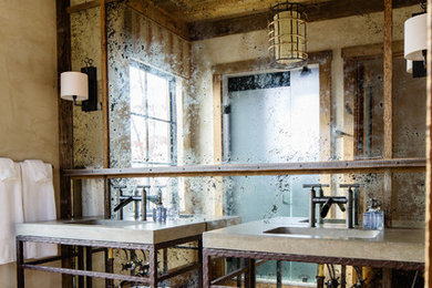 Inspiration for a rustic bathroom remodel in Other