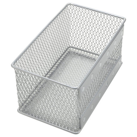 YBM Home Wire Mesh Storage Basket Silver 7.75"x4.3"x4.3"