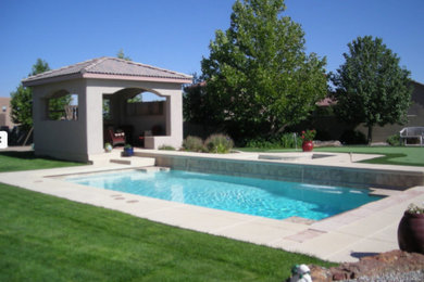 Example of a trendy pool design in Albuquerque