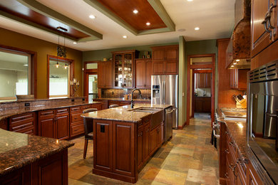 This is an example of a traditional kitchen in Edmonton.