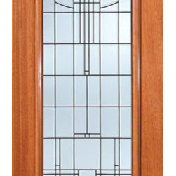 Art Deco Beveled Glass Front Single Door, Full Lite - Front Doors