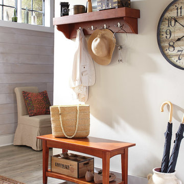 Cherry Finish Mudroom Bench and Coat Hook