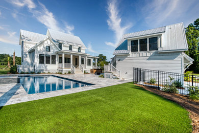 Beach style home design photo in Charleston