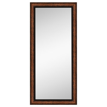 Vogue Bronze Non-Beveled Full Length Floor Leaner Mirror - 30.5 x 66.5 in.