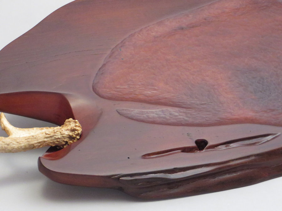 DETAIL: 16009 Antique Cherry Antler Trout Tray