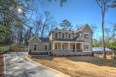Example of a country exterior home design in Atlanta