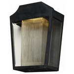 Maxim Lighting - Maxim Lighting 85634CLCRAR Villa - 14.25" 10.8W 1 LED Outdoor Wall Lantern - A ribbed glass diffuser glows in the night as it is illuminated by an energy efficient LED light source concealed in the hood. Available in two finish combinations Adobe with Topaz Ribbed and Anthracite with Clear Ribbed diffusers.  Shade Included: TRUE  Lumens:   CRI: +Villa 14.25" 10.8W 1 LED Outdoor Wall Lantern Anthracite Clear/Clear Ribbed Glass *UL: Suitable for wet locations*Energy Star Qualified: n/a  *ADA Certified: n/a  *Number of Lights: Lamp: 1-*Wattage:10.8w LED bulb(s) *Bulb Included:No *Bulb Type:LED *Finish Type:Anthracite