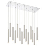 Z-Lite - Z-Lite 14 Light Island/Billiard, Chrome, 917MP12-BN-LED-14LCH - Add sophistication with the sleek and clean lines from this fourteen-light pendant light. Beautiful in a modern bathroom or hallway, the windchime-inspired silhouette dazzles with a radiant brushed nickel finish.