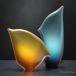 Beach Horizon Glass Art Sculpture - Tabletop