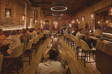 Annata Wine Bar Interior veneered with Old Chicago Reclaimed Thin Brick