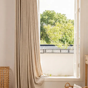Linen Blend Curtains for a Warm Living Room