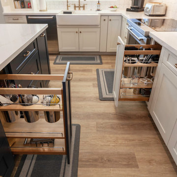 Custom pull-out drawers in the kitchen.