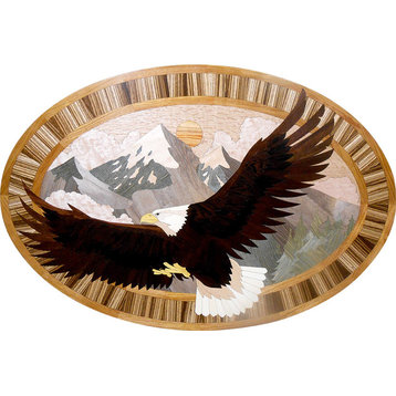 Soaring Eagle Wood Medallion, 24" X 36" Unfinished, 5/16" Thick