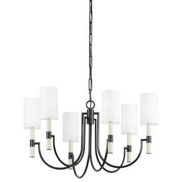 6-Light Chandelier, Forged Iron