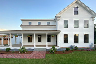 Example of a beach style exterior home design in Boston