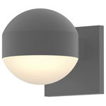 Sonneman - Reals Downlight LED Sconce with Dome Lens and Dome Cap, Textured Gray - Beautifully executed forms of sculptural presence and simplicity that are equally at home inside or out.