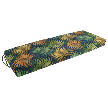 54"X19" Patterned Outdoor Spun Polyester Bench Cushion, Laperta Monsoon