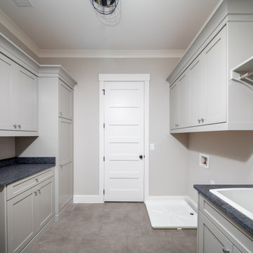 Laundry Room with Cabinet Storage and Hanging Rod
