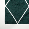 Cole Minimalist Diamond Trellis Green/White 5' Round Area Rug
