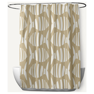 Swimming School Taupe 70" w x 73" h Shower Curtain