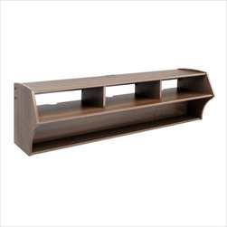 Prepac Altus Plus 60" Wall Mounted A/V Console in Espresso - Display And Wall Shelves 